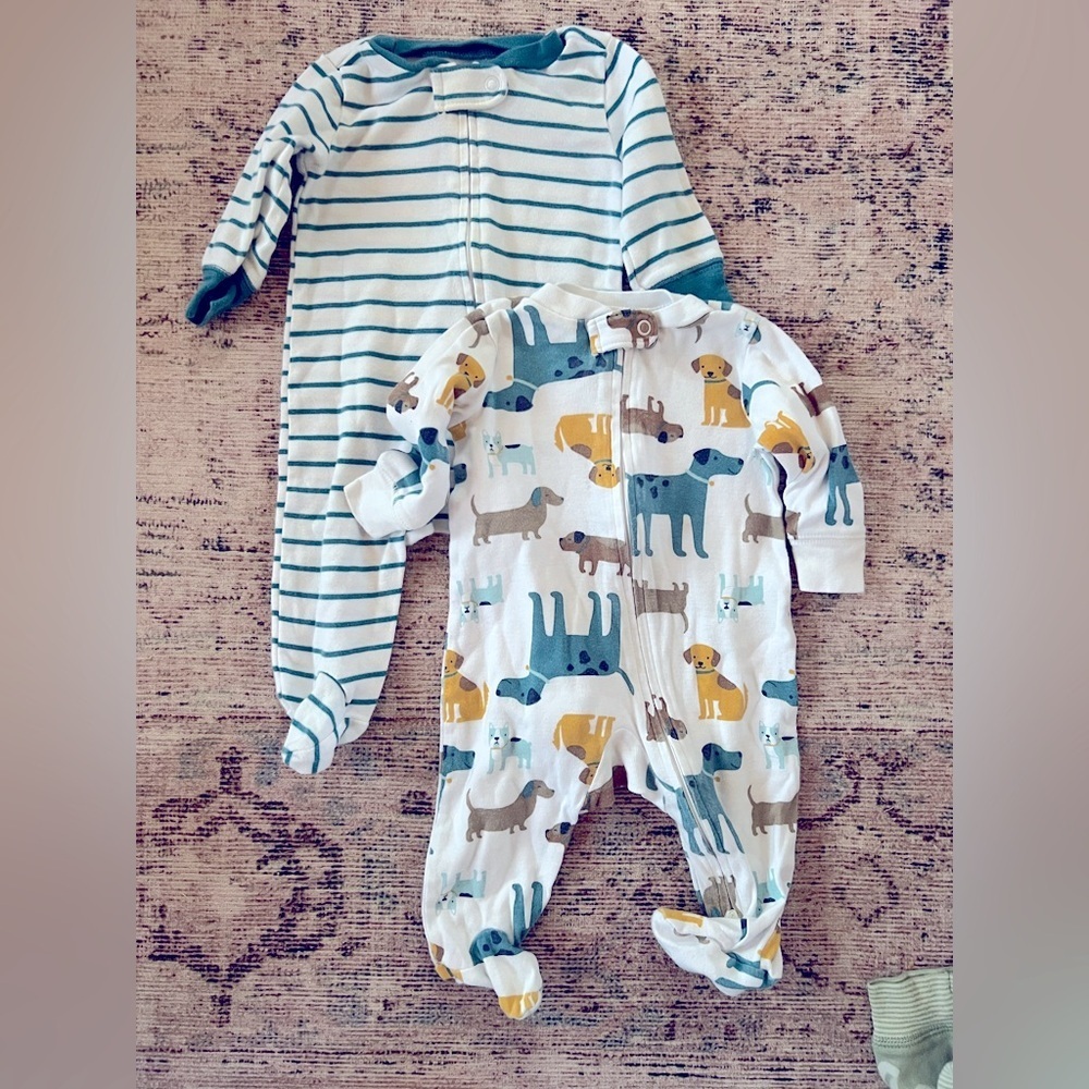 Carter's Blue Striped and Animal Print Pajama Set
